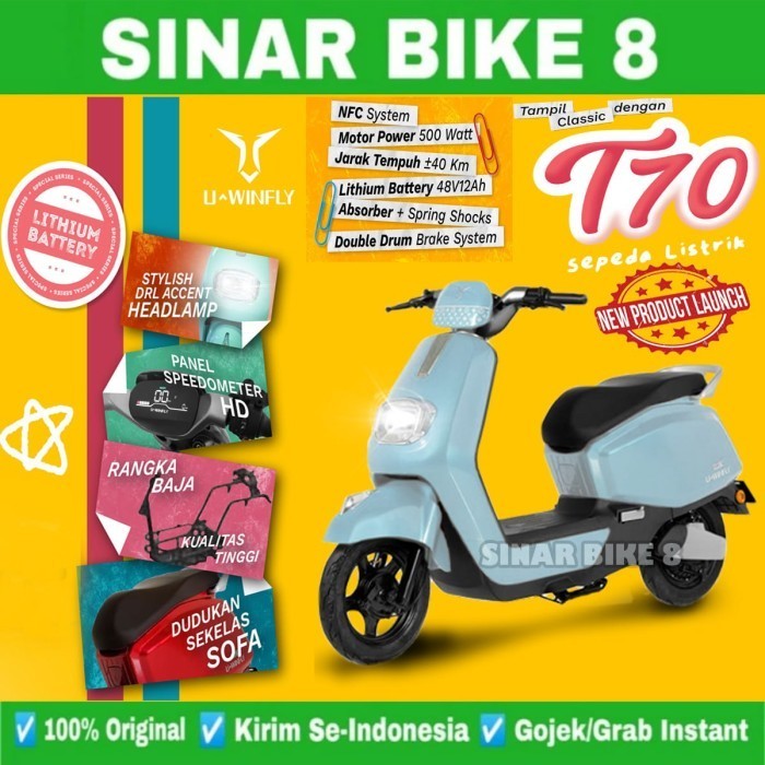 Sepeda Motor Listrik Uwinfly T70 NEW TERBARU T70 500 Watt