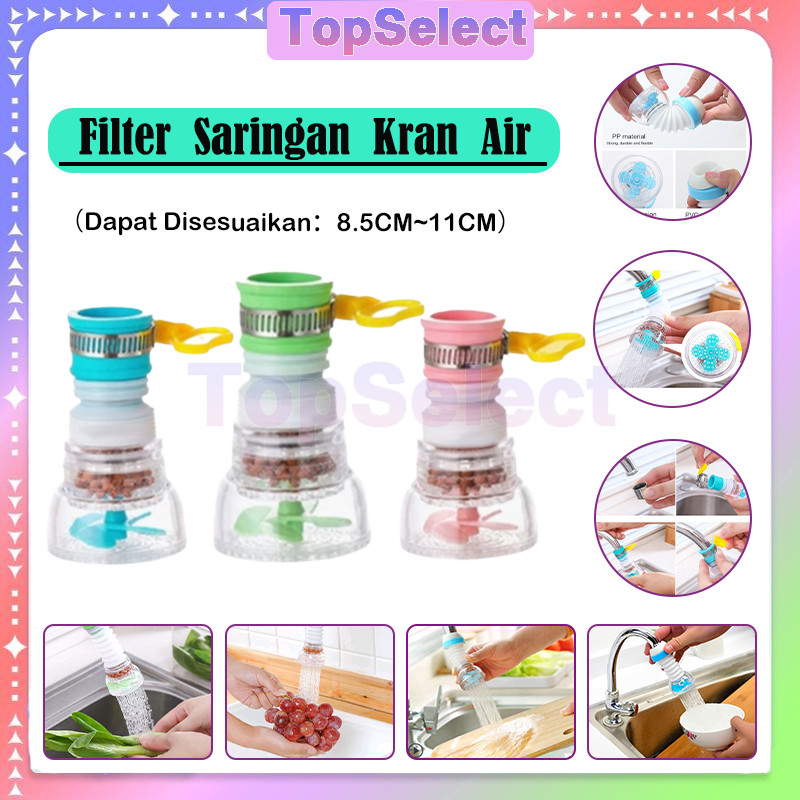 Kepala Wastafel Saringan Air Kipas Kincir Putar/Sambungan Kran Air Anti Splash Shower /Sambungan Kra