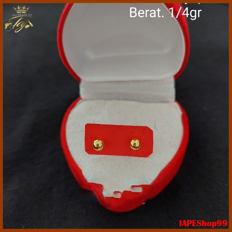 Anting Tusuk Giwang Tindik Anak Bayi Emas Mudah asli 24k tidak alergi ada surat toko