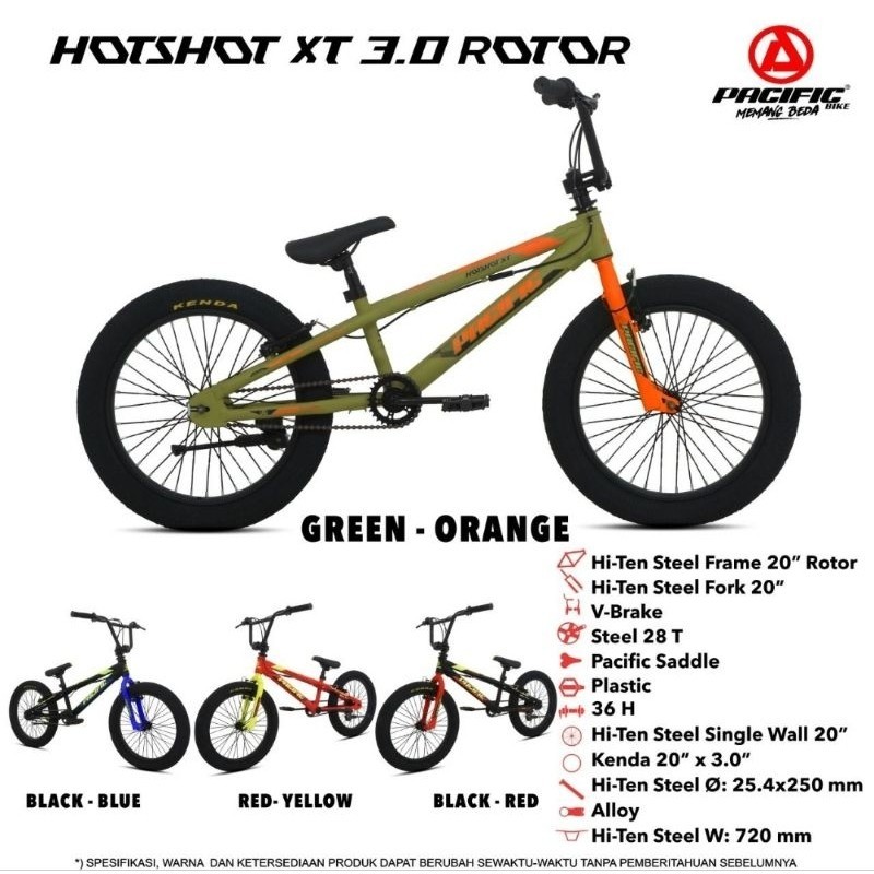 SEPEDA BMX ANAK 20 INCH PACIFIC HOTSHOT XT 3.0 BAN JUMBO ASLI ORIGINAL BESAR GAGAH