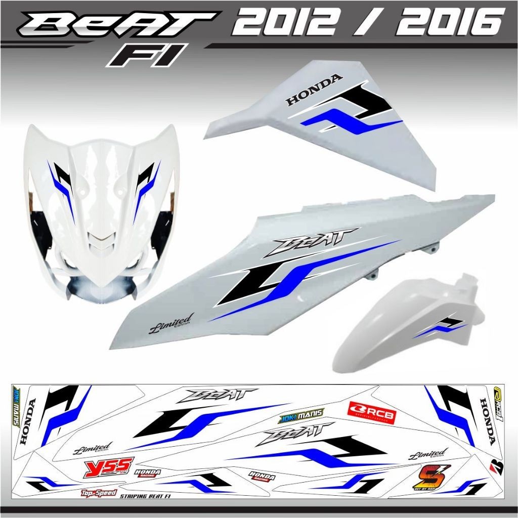 STIKER MOTOR BEAT FI 2013 2015 2016 POLET BODY BEAT FI STIKER STRIPING VARIASI LIST