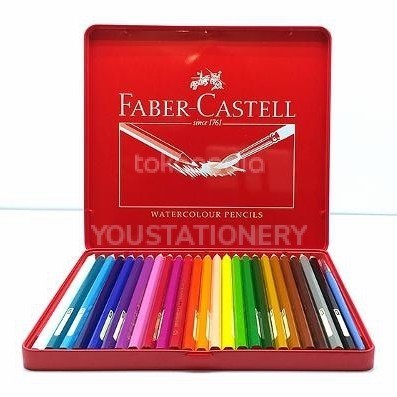 

✨LARIS✨ -Faber Castell 24 WaterColour / Pensil Warna Water Colour 24 (Tin Case)