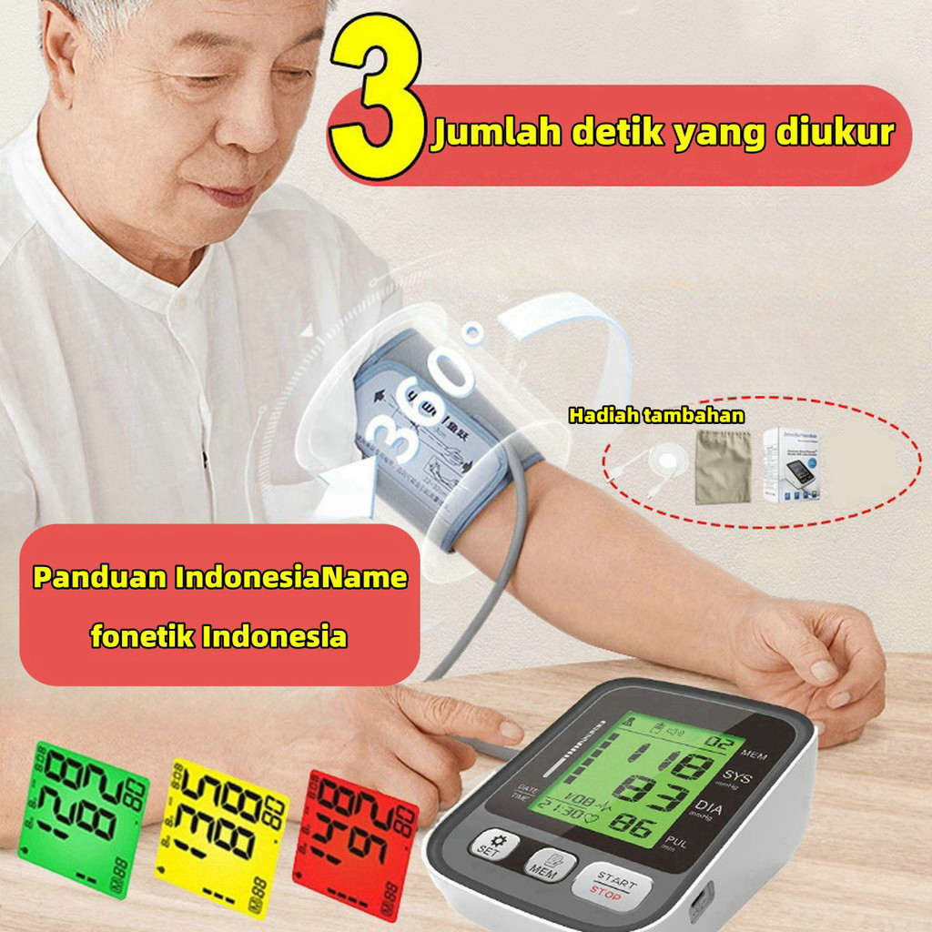Tensi Digital Alat Pengukur Tekanan Darah Tensimeter Digital Pengukur Tekanan Darah Sphygmomanometer with Voice/Alat Cek Tekanan Darah Otomatis/ Alat Tensi Tekanan Darah / Monitor Tekanan Darah / Alat Tensi Darah Digital Asisten Suara