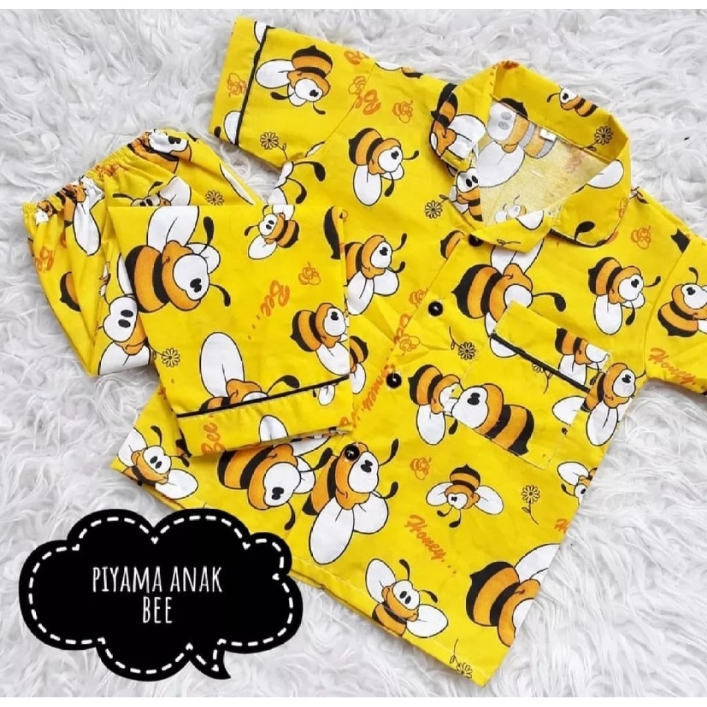 PIYAMA ANAK LEBAH/BAJU TIDUR ANAK TERMURAH/PIYAMA ANAK CEWEK TERLARIS TERMURAH UNTUK 1-16 TAHUN
