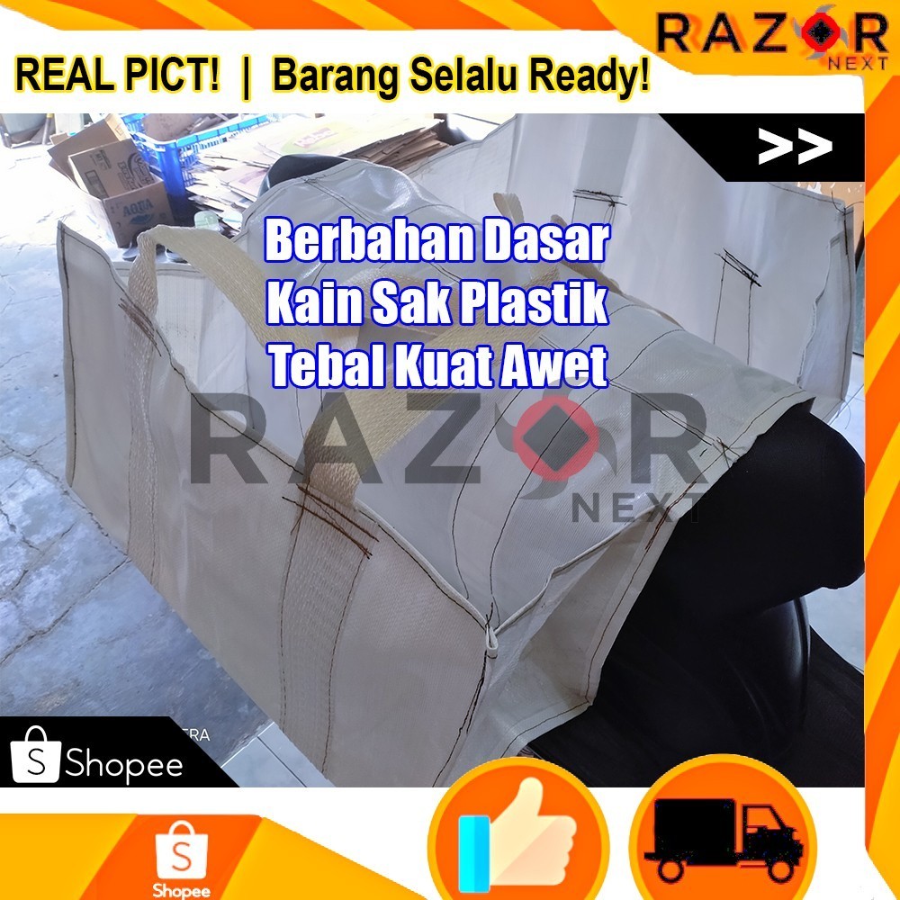 OBROK SAK Tas Motor | Tas Kurir | Tas Obrok | Tas Ronjot | Kain Sak Plastik Kuat Awet Ukuran 75 x 65