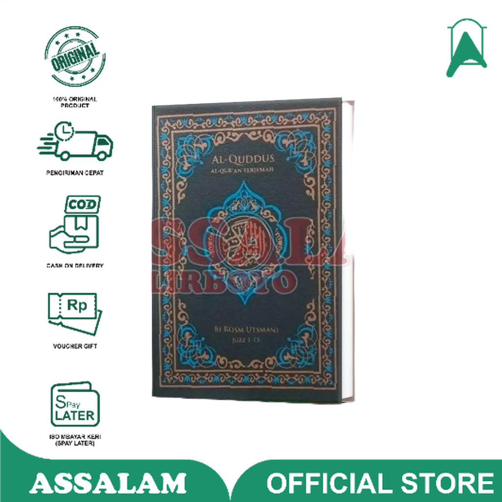 buku / kitab Al Quran qudus terjemah Indonesia besar pojok 2 jilid - Al Qur'an terjemah rosm usmani 