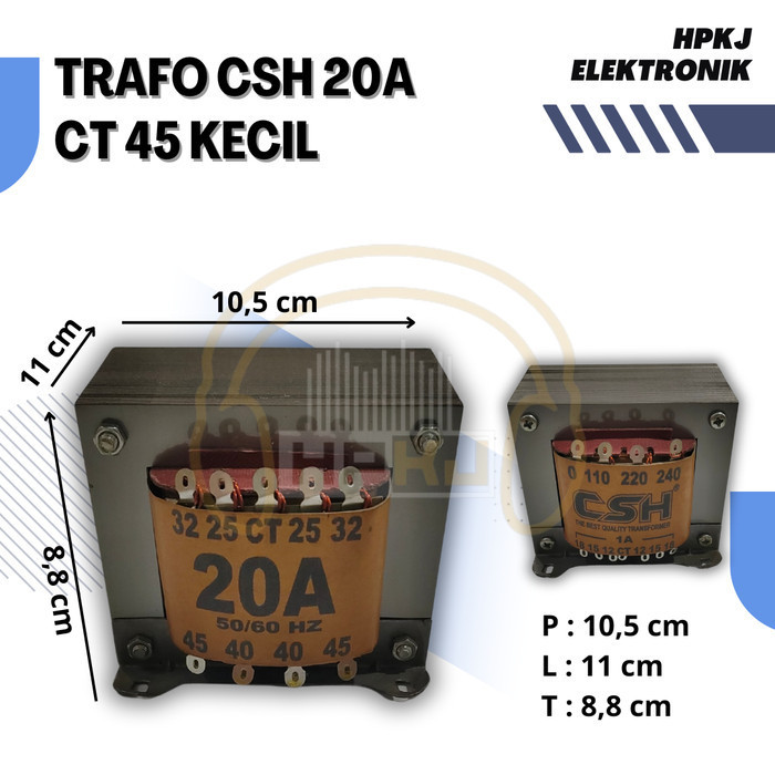 FZ01 TRAFO TRANSFORMER CSH 20A CT 45 KECIL 20 AMPERE 20AH 45V 45 VOLT CT MURNI KECIL