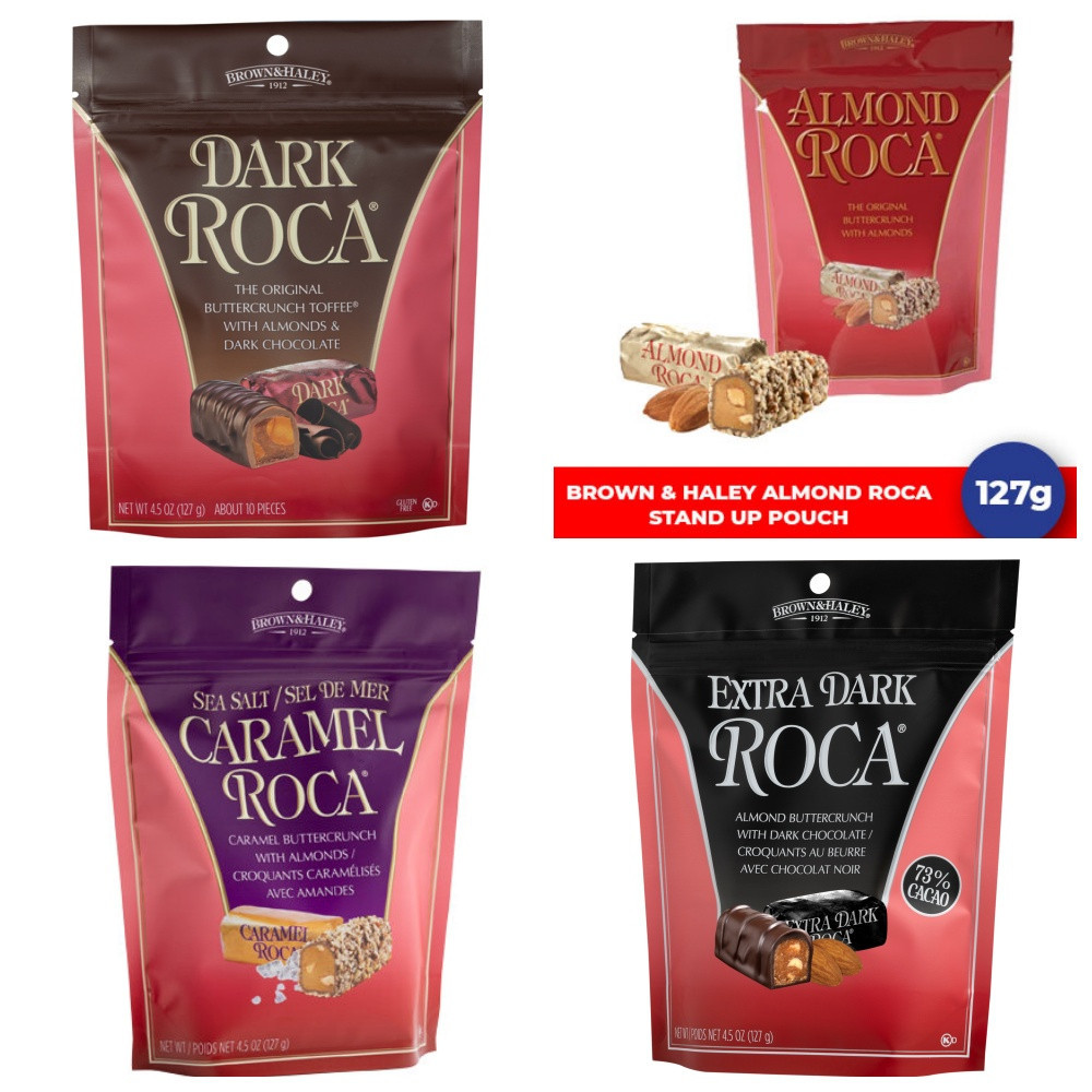

Cokelat Brown & Haley Almond Buttercrunch Pouch asal USA Amerika