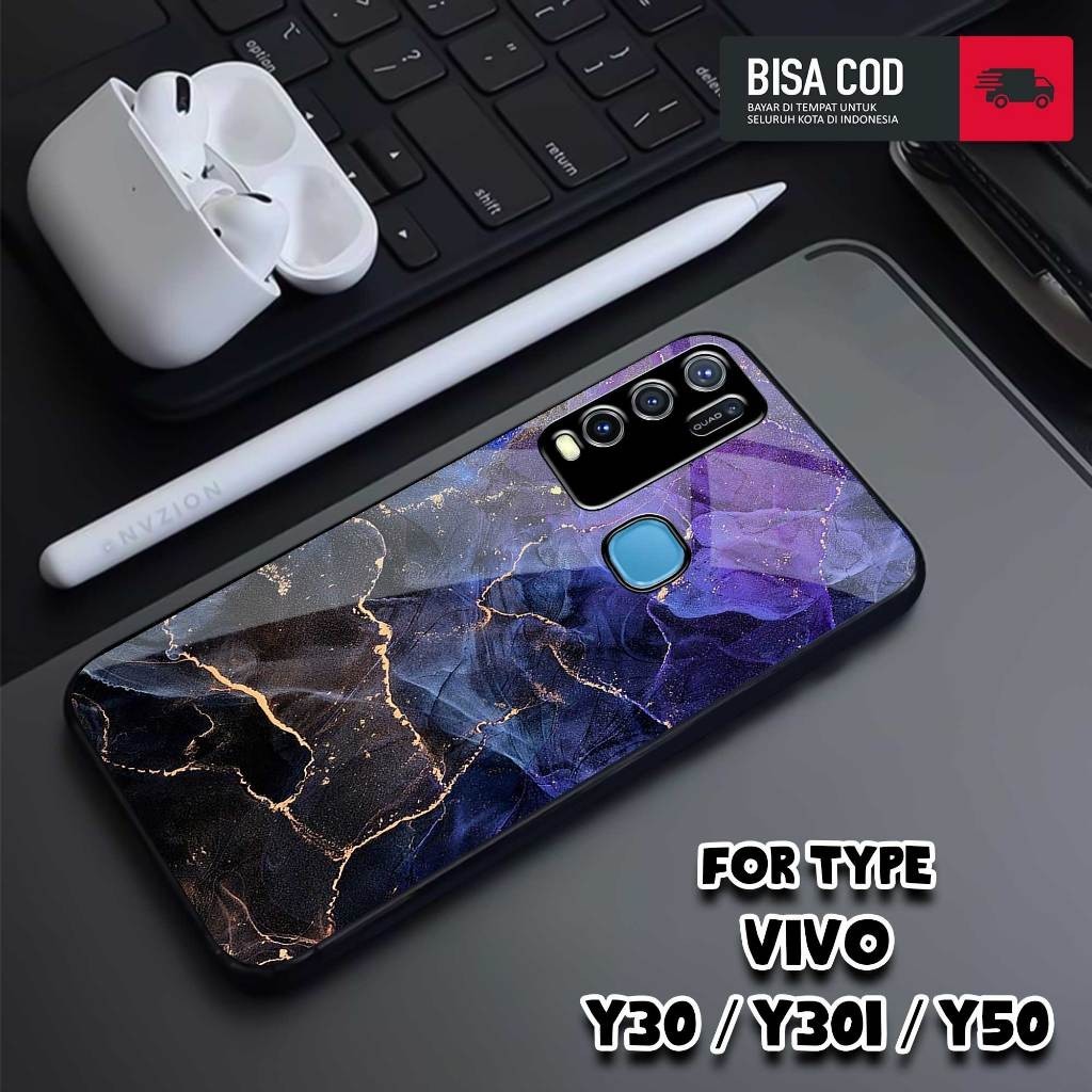 Heavencase , Hardcase Glossy , Case VIVO Y30 / VIVO Y30i / VIVO Y50 - Casing Vivo New - MOTIF MARBLE