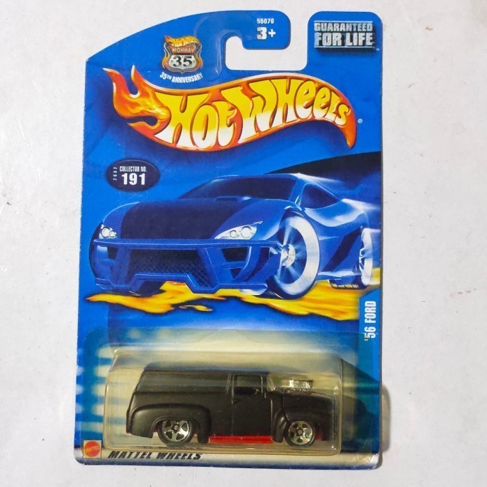 Hotwheels 1956 56 Ford Truck F 100 hitam 2003 open hood
