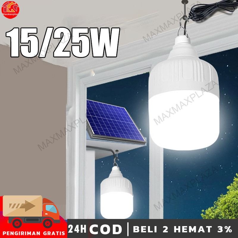 Lampu darurat/lampu emergency  15W /25W  Lampu Tenaga Surya Lampu Bohlam LED  Emergency tahan Air Ta
