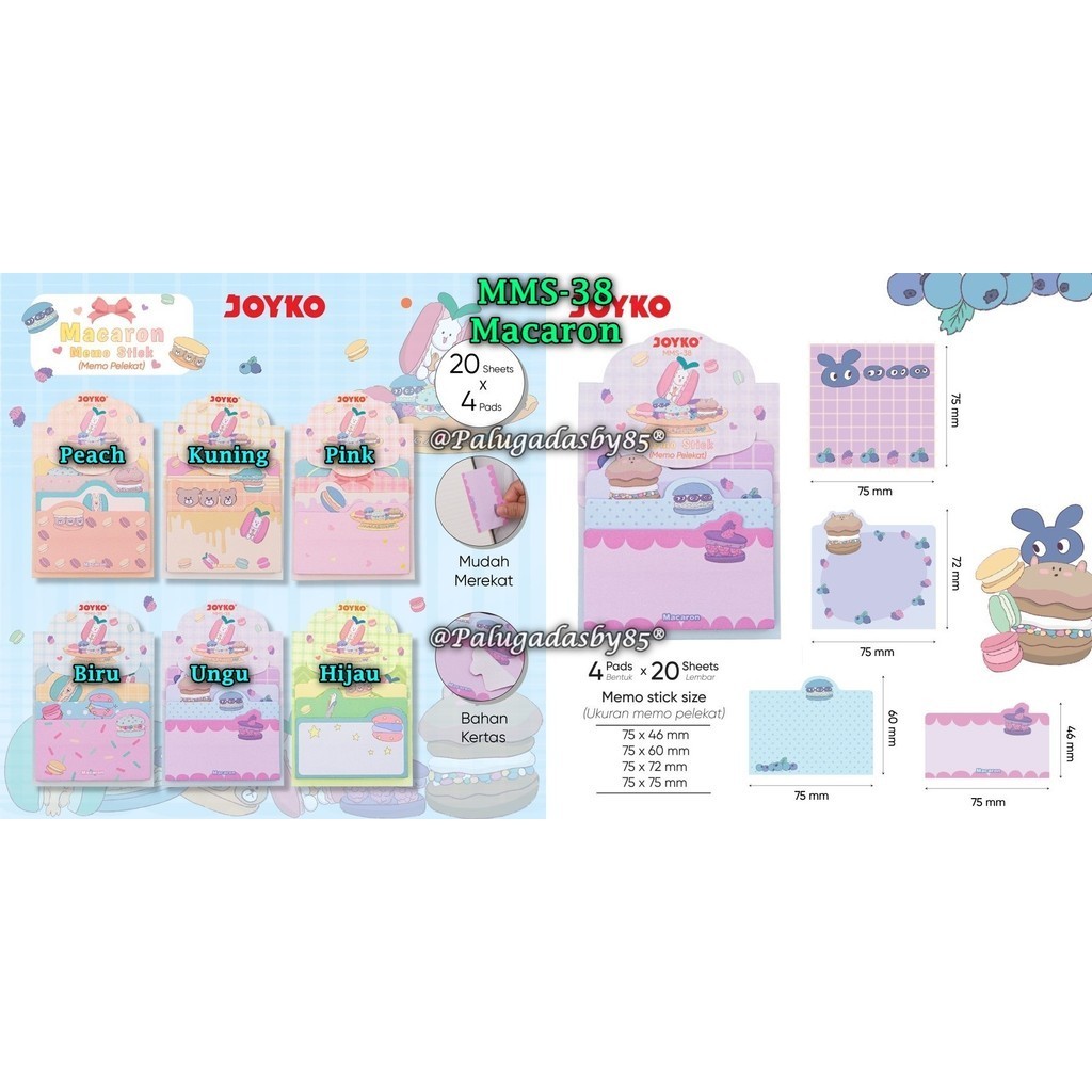 

(1 Set) Sticky Notes JOYKO MMS-38 / Memo Stick Sticky Note Kertas Memo Memo Tempel Joyko MMS-38