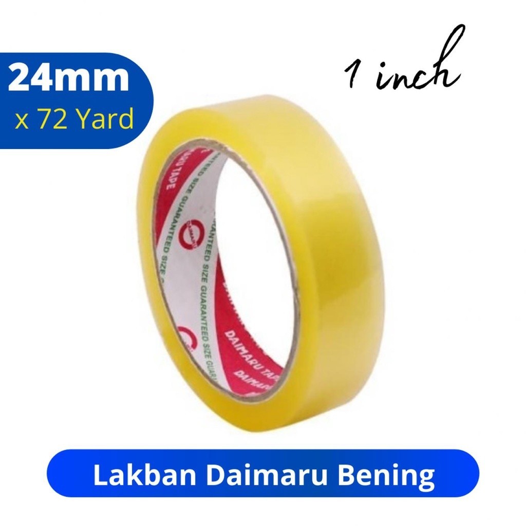 

[Tokome23] COD AA Lakban / Isolasi / Selotip Bening Daimaru 1slop 6pcs 24mm atau 1 inchi Panjang 72 Yard