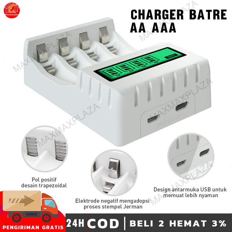 SOHA CHB-002 Charger Baterai  /4 Slot Charger AA AAA Fast Charging Mobil Remote Control Casan Batre 