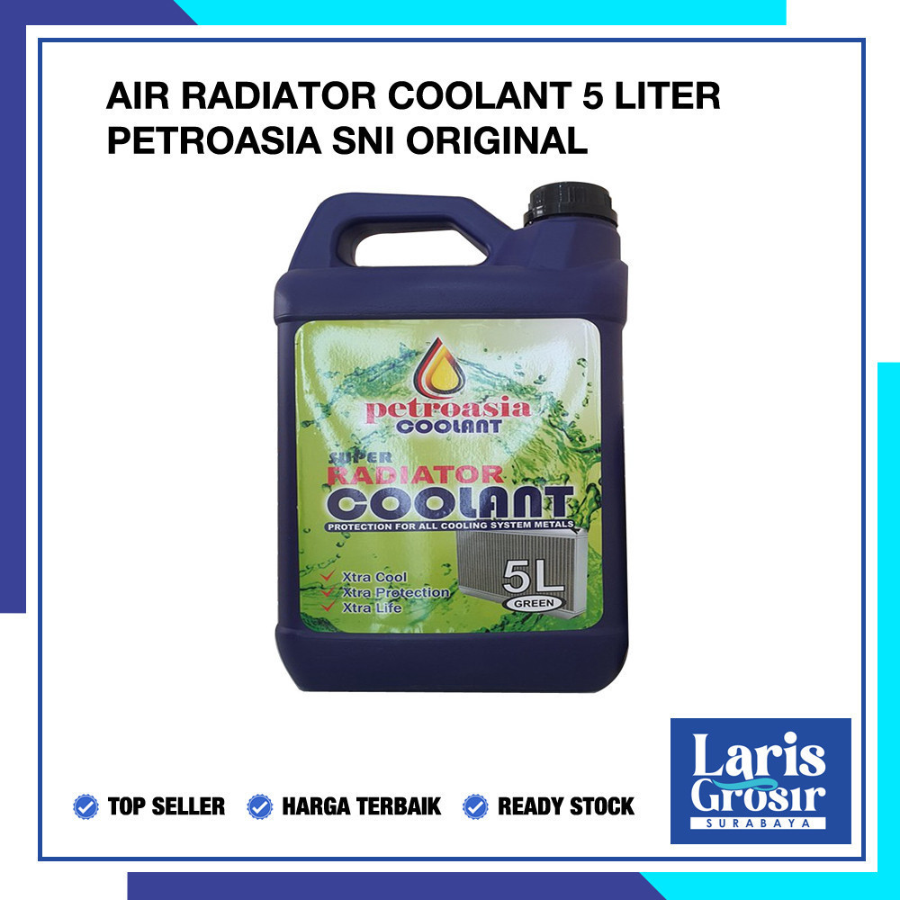 Air Raditor Mobil 5 LITER Anti Karat / Radiator Coolant Super Green SNI merk PETROASIA 5L