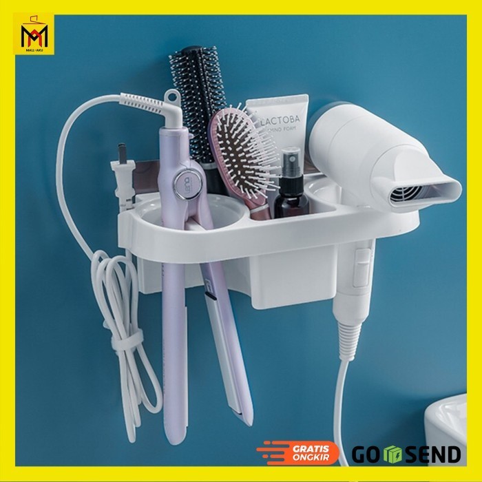 

Rak Holder Kamar Mandi Bathroom Hair Dryer Holder Storage Box c3