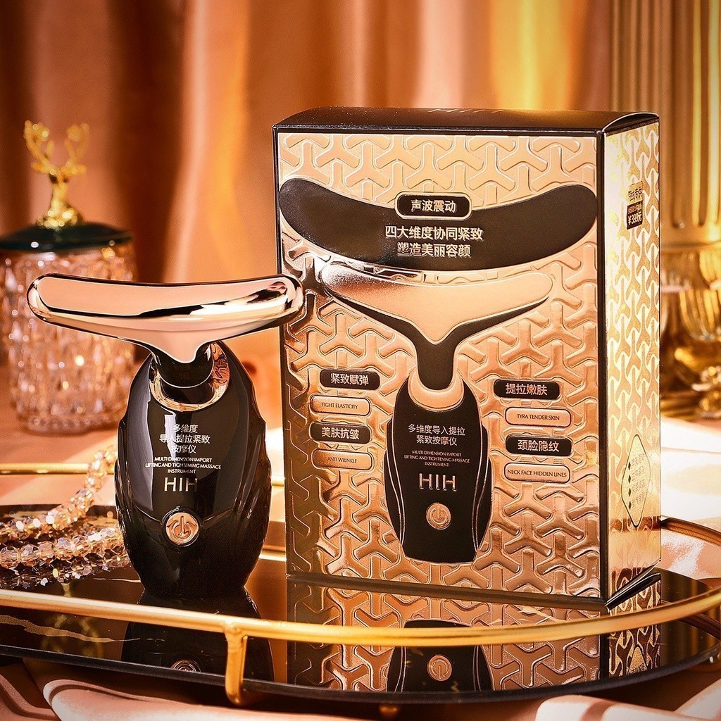 Alat Setrika Wajah Black Gold / Pemijat Perawatan Kulit Anti Anging / Facial Massager / Alat Perawat