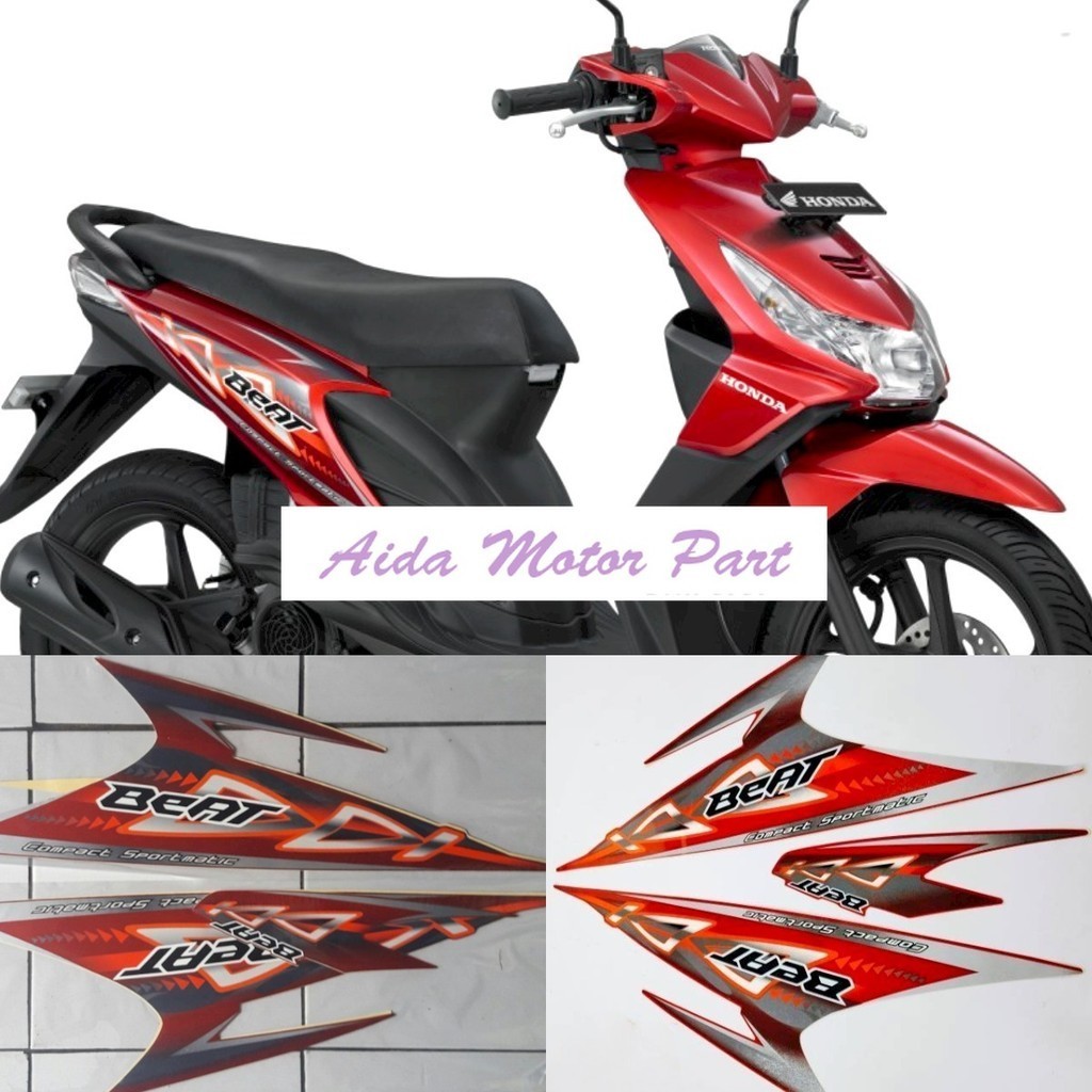 Striping Stiker Polet List motor honda beat karbu 2011 2012 merah list body standar model original  