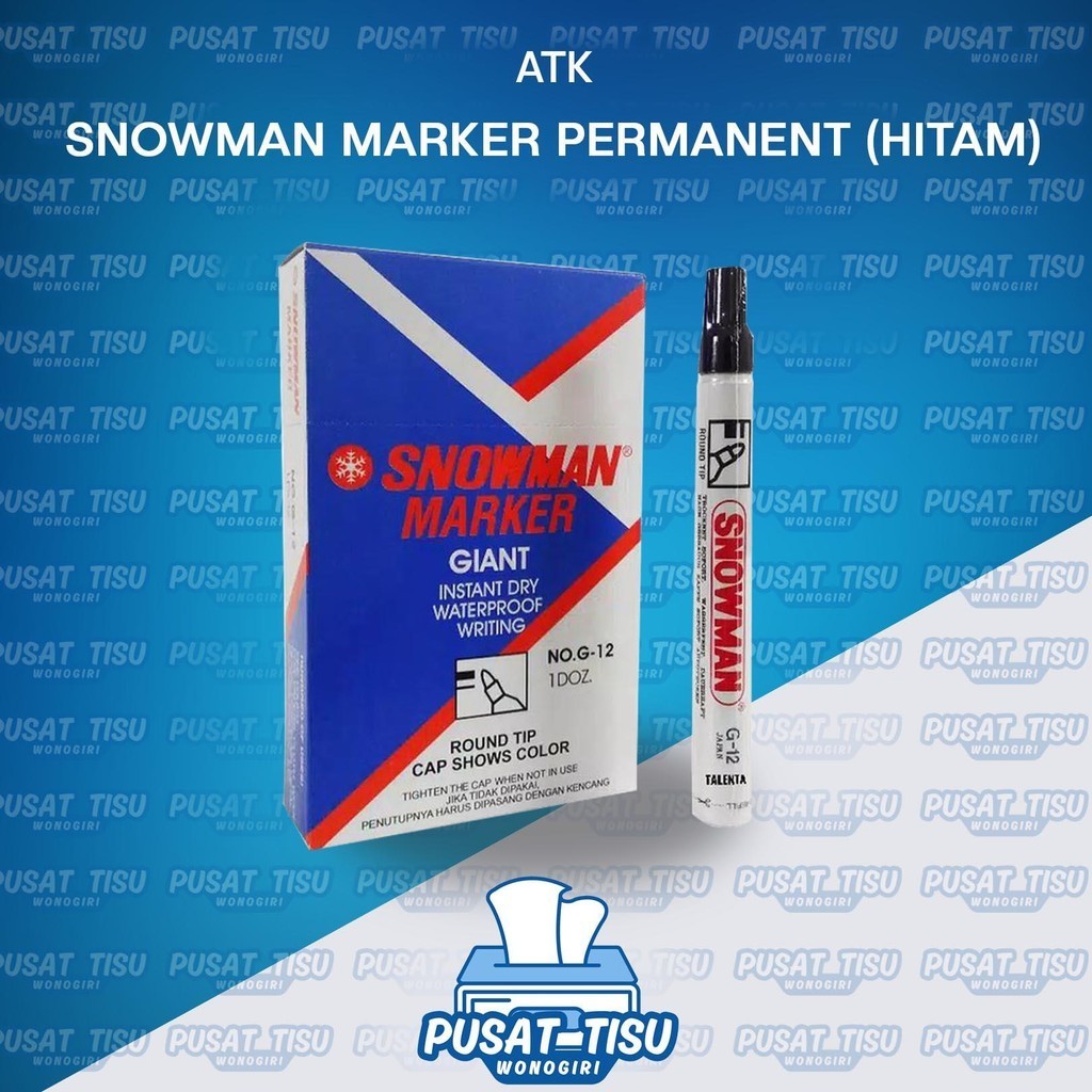 

Spidol Permanen SNOWMAN MARKER G12 Warna Hitam