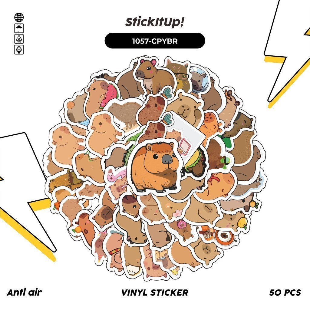 

COD✨ 100 Pcs Stiker Cappybara/Hewan Pengerat Lucu Anti Air Untuk Dekorasi Notebook Sepeda Skateboard Handphone DIY
