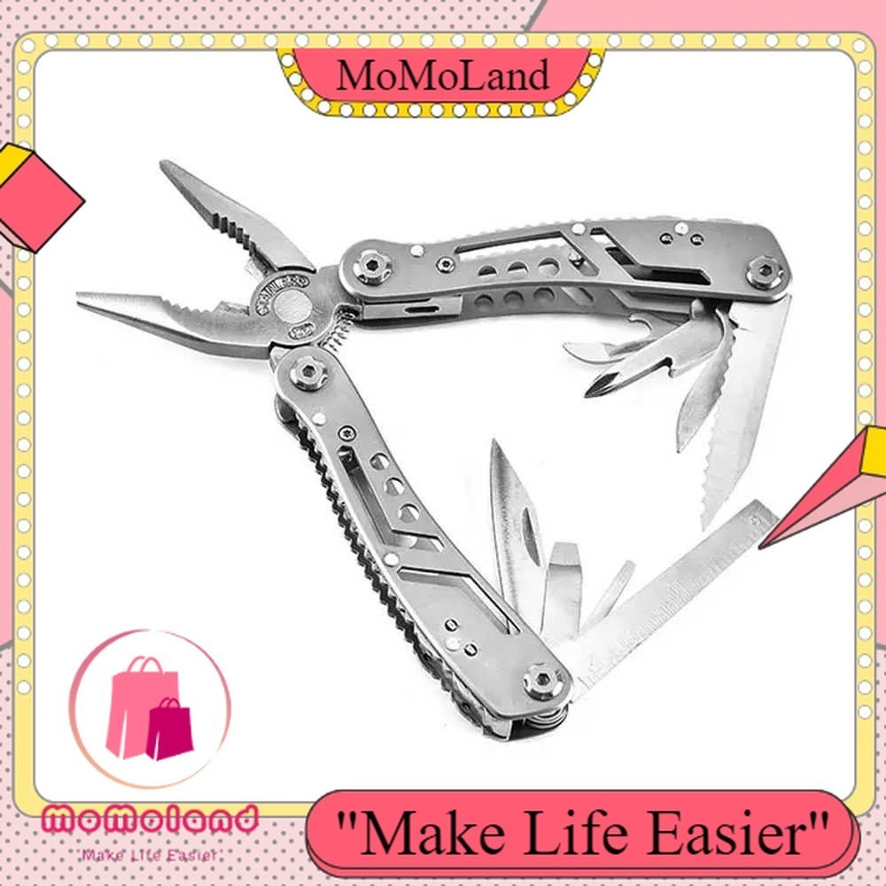 >>MoMoLand<< JEEP Tang Pisau Lipat Multifungsi EDC Survival Tool Stainless Steel - MPA22S