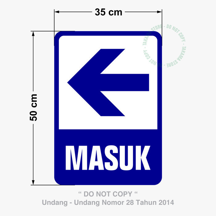

RAMBU PLANG JALAN MASUK 35CM X 50CM PLAT ALUMUNIUM - KIRI