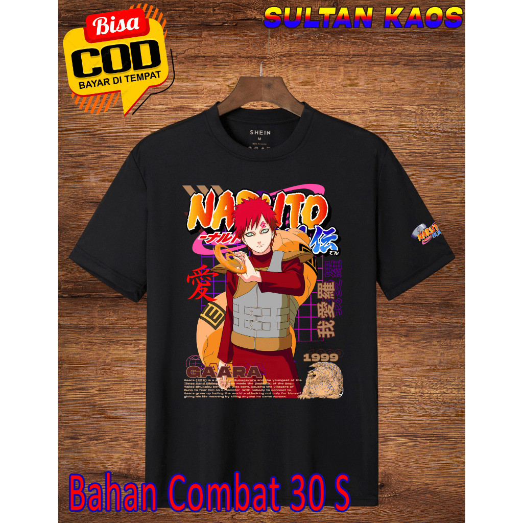 GAARA  Baju Kaos Gaara - Kaos Naruto Katun Distro - T-Shirt Anime Jepang Wibu - Atasan Gaara - Pakai