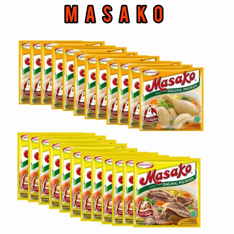 

MASAKO BUMBU|MASAKO AJINOMOTO|1 RENCENG 100gr 250gr (8.5GR X 12SACHET)