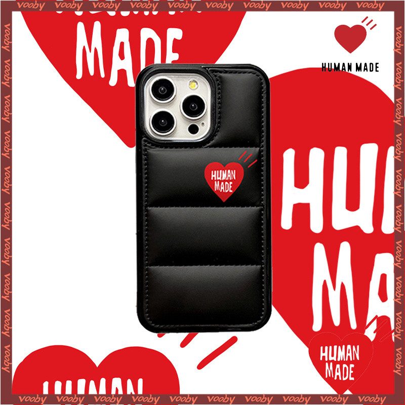 Klasik MADE HUMAN Simple love label hard shell Down jacket Phone Case Suitable for IPhone16 16Pro 16