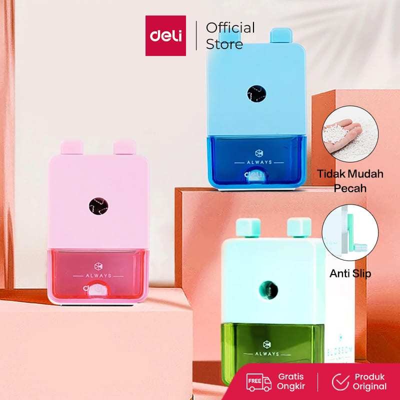 

Deli rautan putar / rautan meja 3 warna anti slip, pisau terbuat dari bahan besi alloy 0744