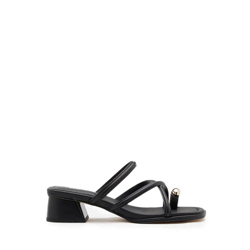 Pazzion Carmen Toe-Ring Sandal Heels - Black