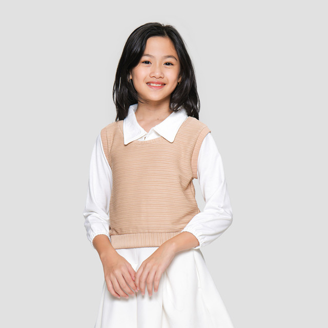 Nevada Texture Vest Sweater Anak Perempuan 121732831