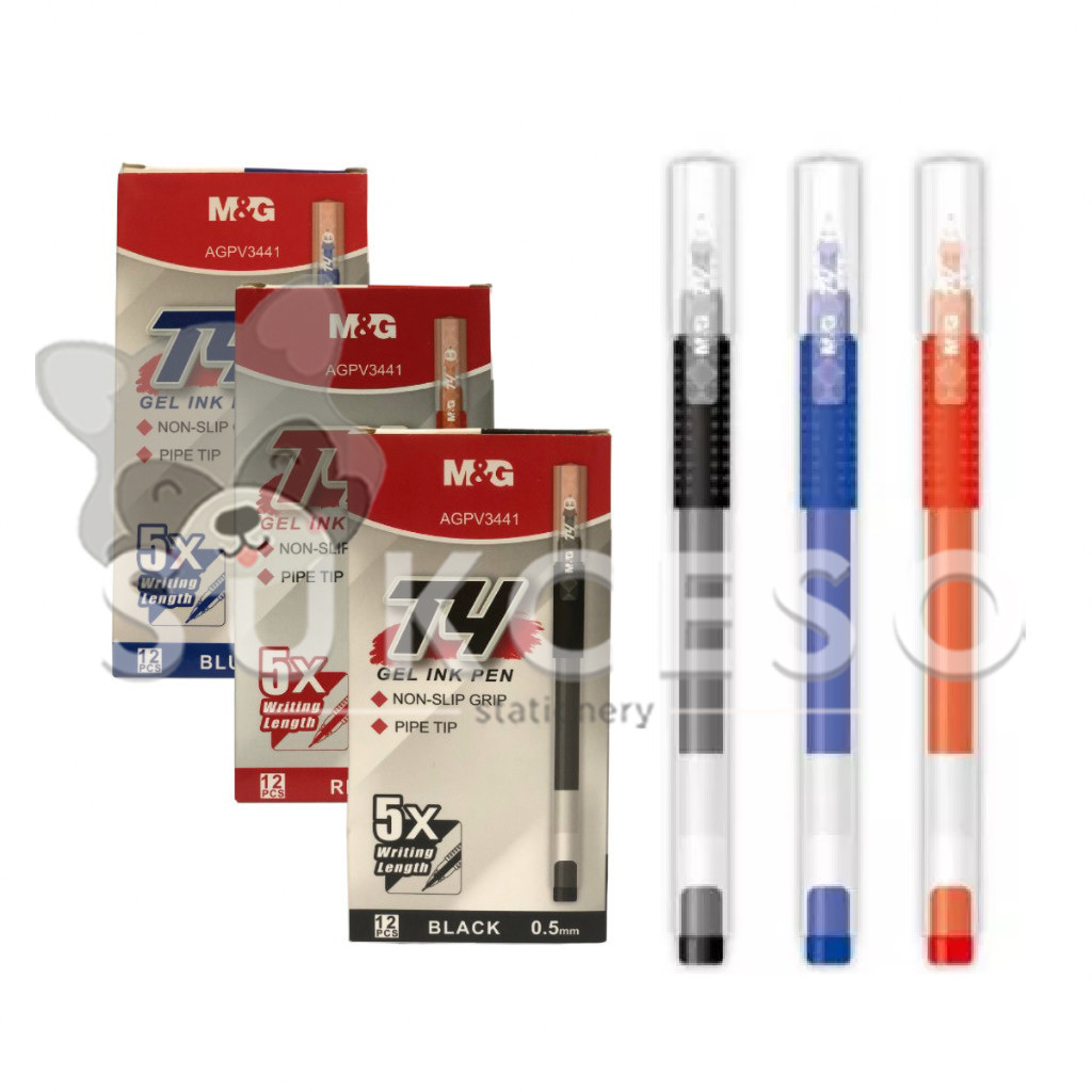 

M&G Gel Pen T4 0.5mm Black AGPV3441 - Pulpen Soft Grip SATUAN