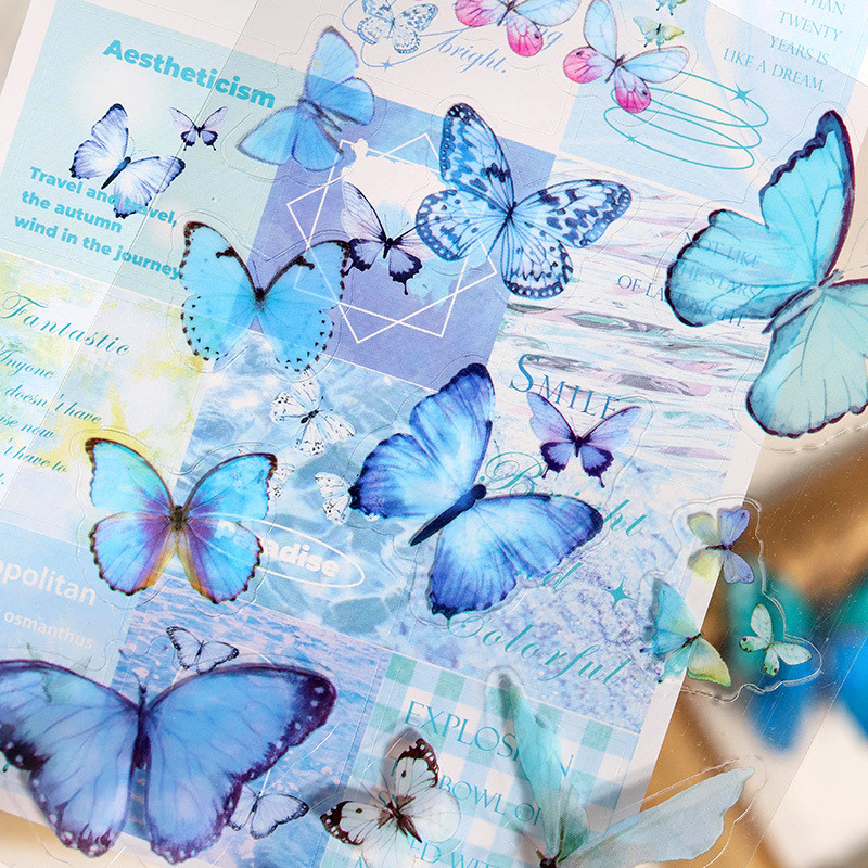 

2 sheets /Pack Flat Sticker Butterfly Monsoon DIY Waterproof Decorative Stickers