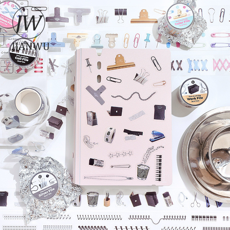 

JIANWU 30mm*200cm Time Archive Series Vintage Journal Tool Material Collage PET Tape Creative DIY Stationery