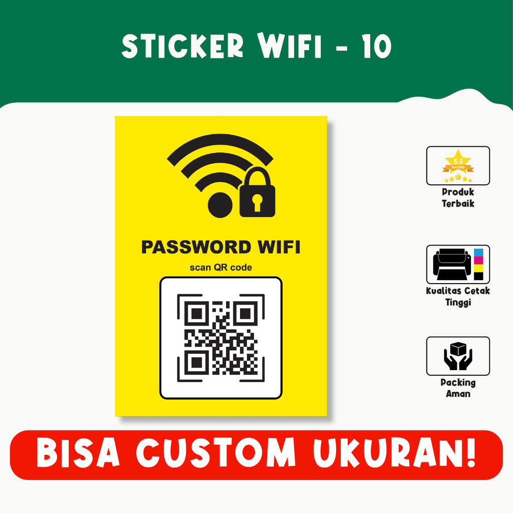 

Sticker WiFi – Informasi Password dengan QR Code, Bisa Custom Ukuran
