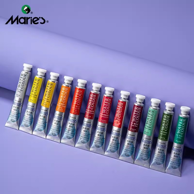 

Maries Watercolor Paint Tube Set 12/18/24 Colors 9ml Professional Water Color For Painting Aquarela Art Supplies