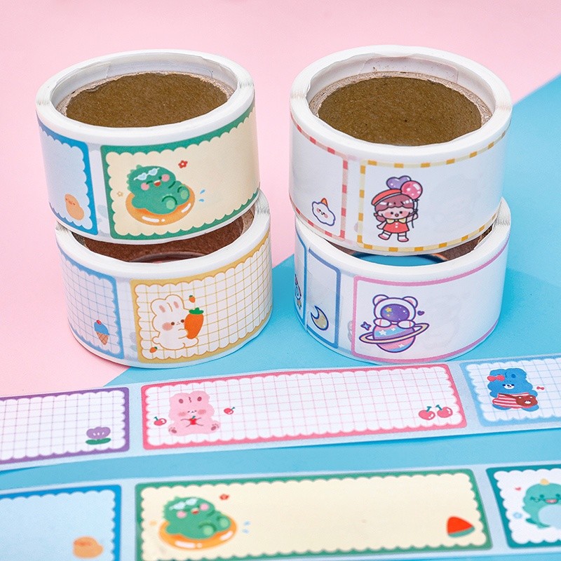 

60 Pcs Rolled label Nama Kartun Lucu Kelas Siswa Label label Tape