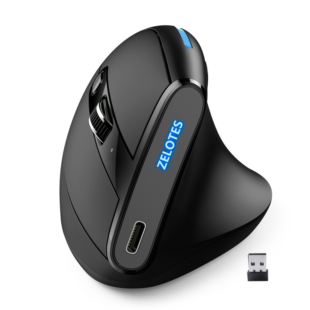 

ZELOTES F-36A 2.4G Wireless Mouse Charging Blu-ray 6-button Optical mouse 3 level DPI black mouse