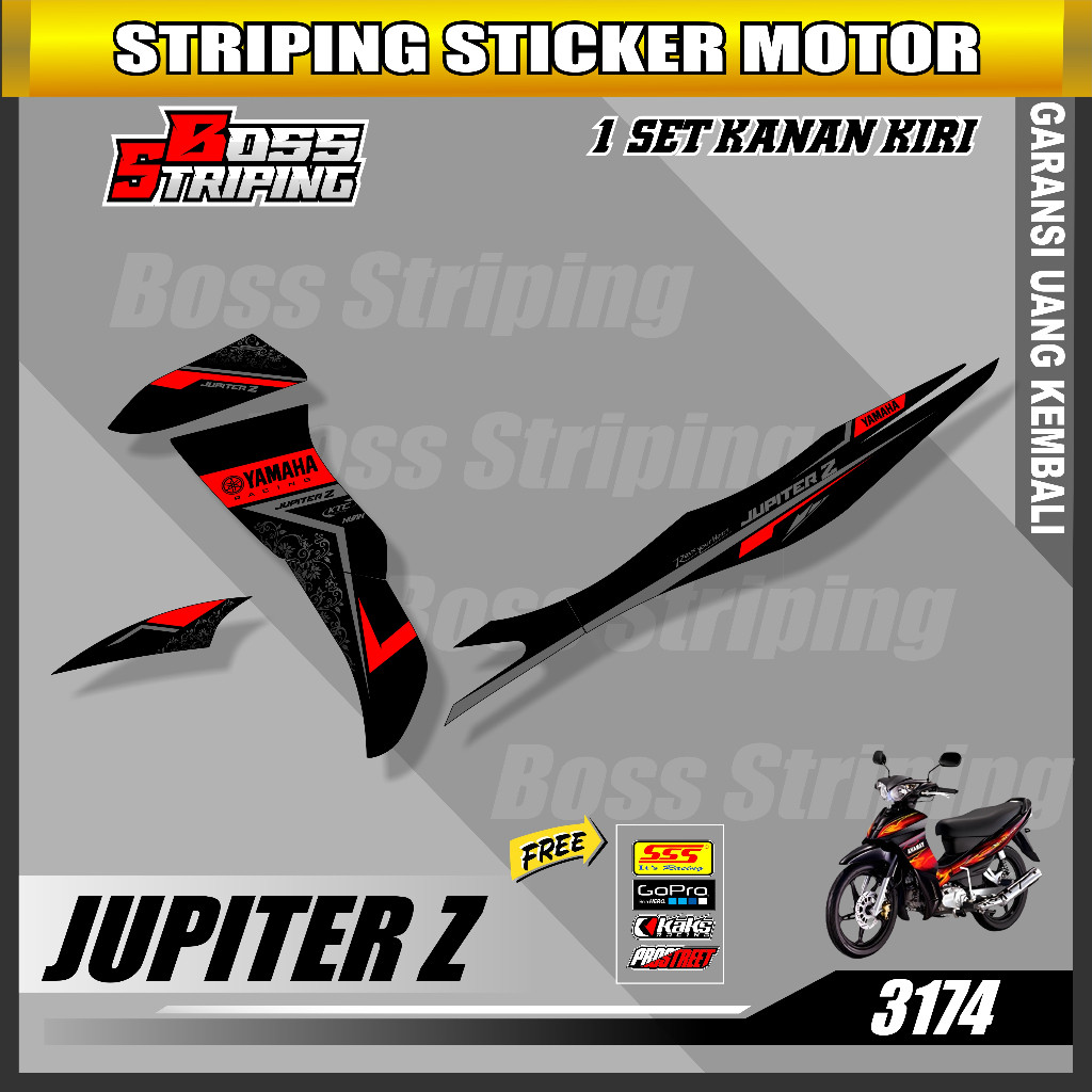 Striping Sticker Jupiter Z Lama Burhan Sticker Variasi Semi Full Body Keren Murah