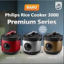 <KSE> Philips Rice Cooker  HD-3211 Magic com 1.8 Liter HD3211 Stainless Steel Bakuhanseki