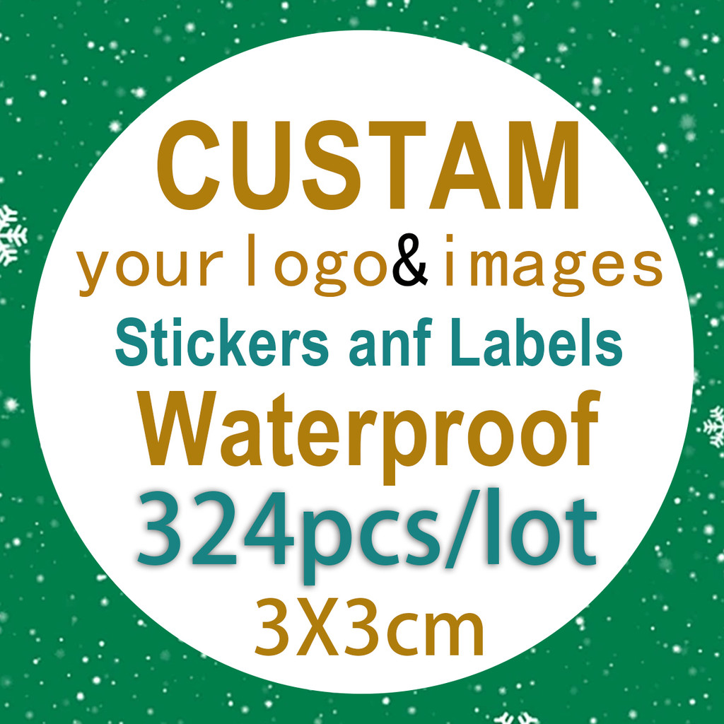 

3cm-324pcs Custom stickers and company logo personalized labels, waterproof and design your own labels, birthday wedding sticker