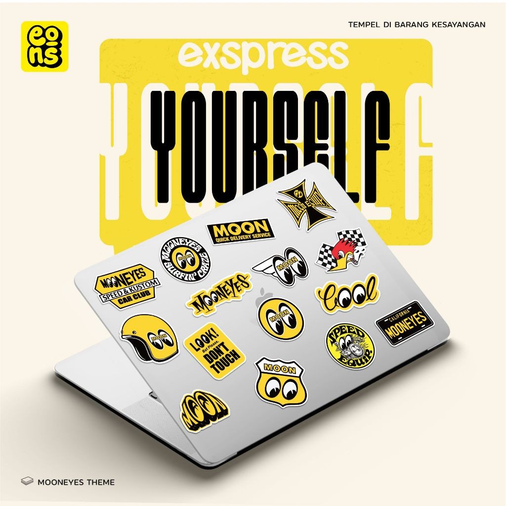 

Sticker Mooneyes Bahan Vinyl Waterproof Doff - Stiker Laptop Diary Notebook Journal Koper