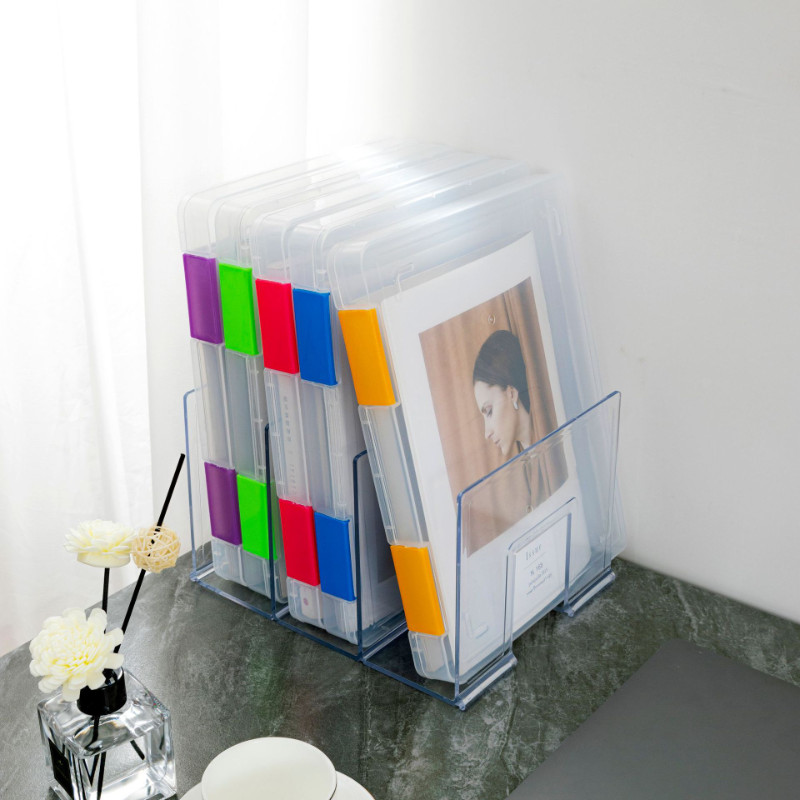 

For Magazines Wear-resistant Practical Document Case Transparent Plastic A4 File Storage Box File Folder