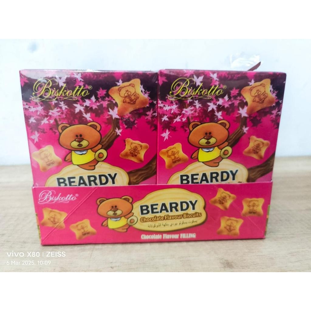 

Biskitop Beardy chocolate 10pcs x 40gr / Biscuit anak / Snack anak