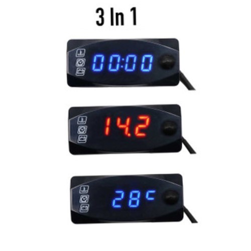 Charger usb motor mobil Plus volt meter voltmeter aki universal beat vario mio avanza dll