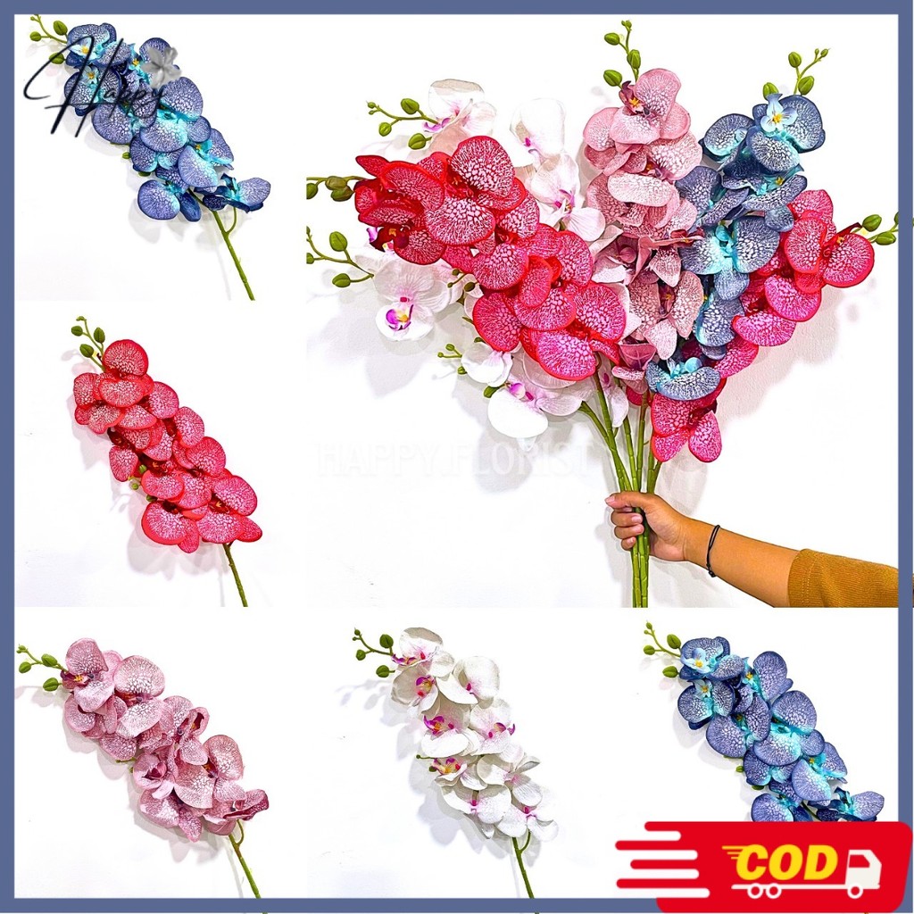BUNGA ANGGREK KAIN/ANGGREK KAIN 9KUNTUM/BUNGA ANGGREK PALSU/ANGGREK ARTIFICIAL PREMIUM (ME-112)