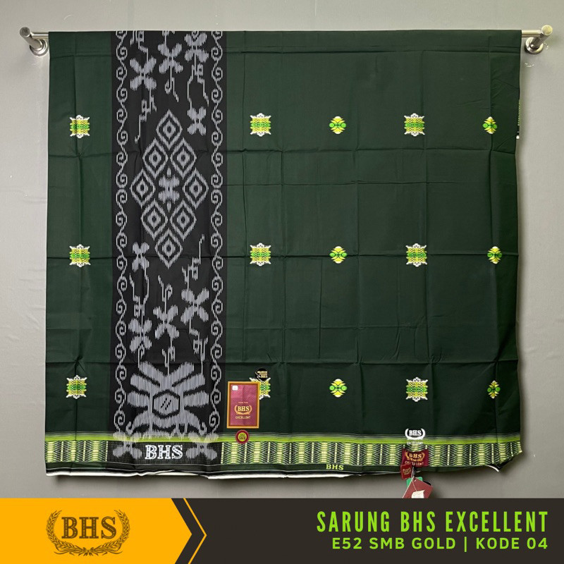 Sarung BHS Excellent E52 SMB Gold Motif Songket Maroko yang Khas. Kain Sarung Muslim Pria Bahan Merc