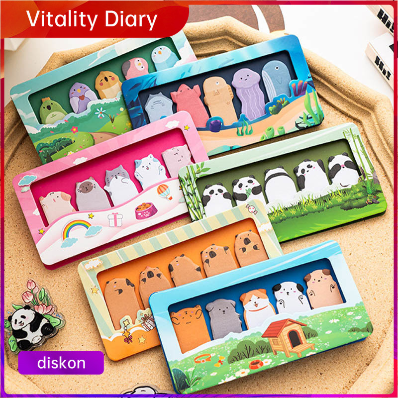 

【COD❤️】Catatan Tempel Lucu Ins Gaya Kartun Indeks Stiker Stiker Taman Hewan Catatan Tempel -VDY