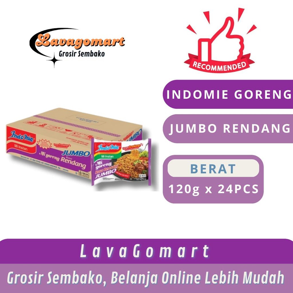 

INDOMIE GORENG JUMBO RENDANG 12g - 1 DUS - LAVAGOMART- BANDUNG